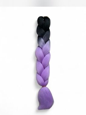 Ombre Black to Lavender Synthetic Braiding Hair